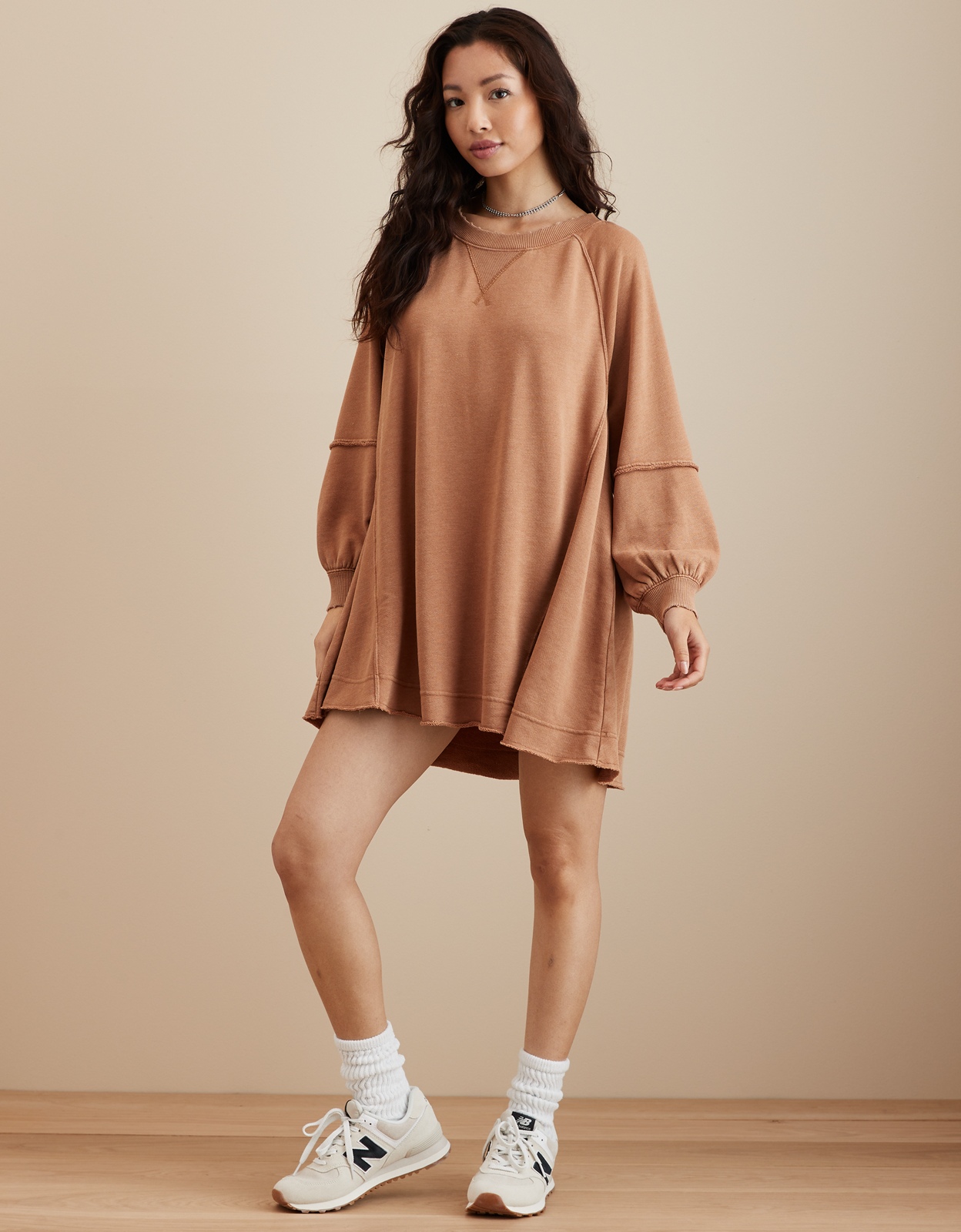 AE Oversized Fleece shops Babydoll Dress