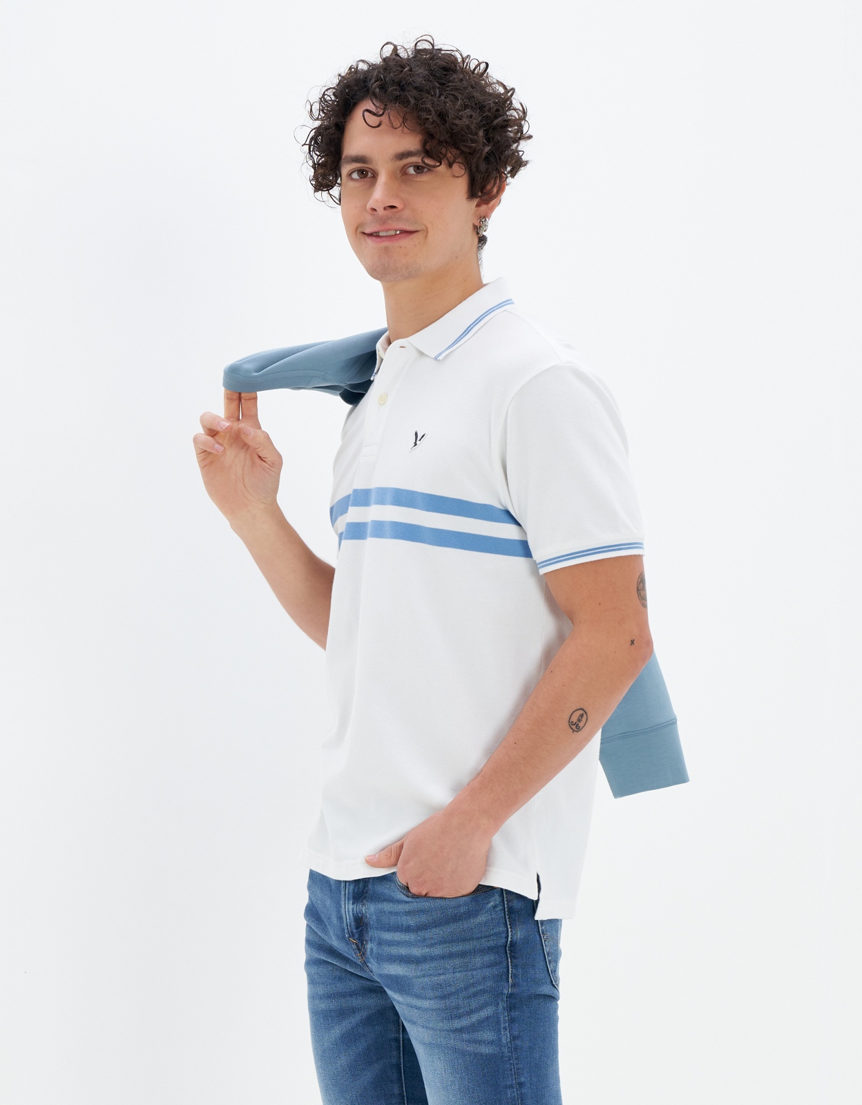 Striped polo store t shirt