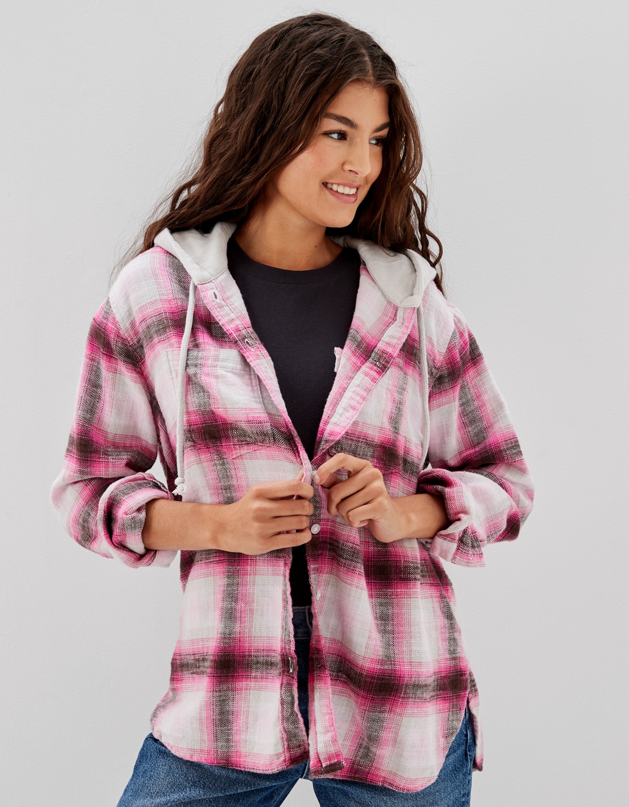 american eagle oversized plaid jacket