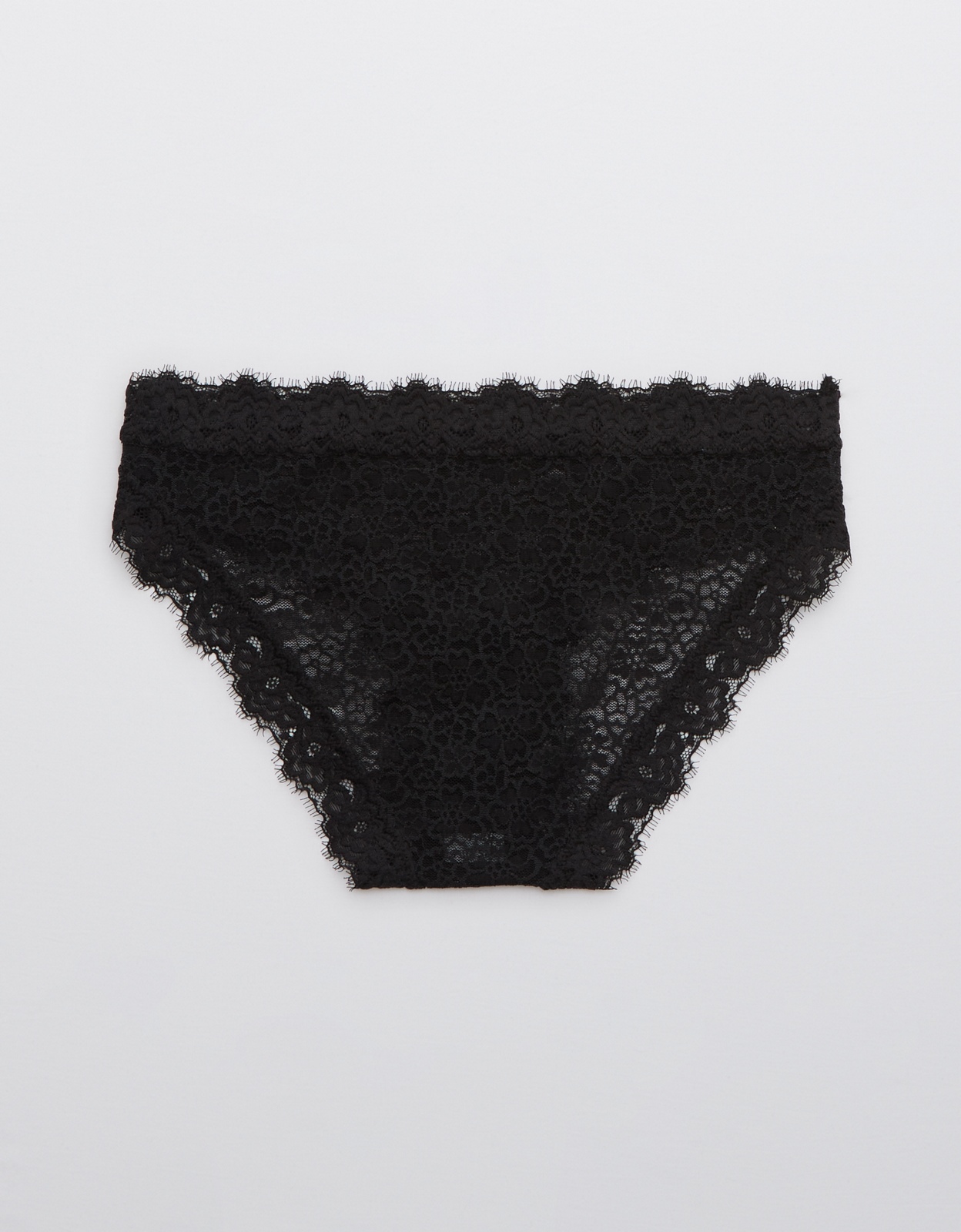 Aerie Cotton Eyelash Lace Boybrief Underwear In Black